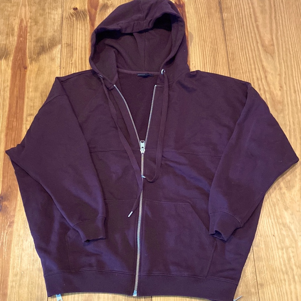 All Saints Women’s xs/s hoodie sweatshirt, never worn, deep burgundy. Like new